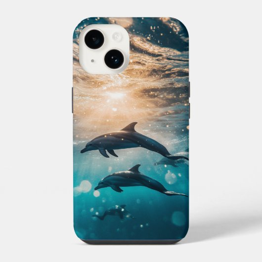 Coque Pour iPhone 14 Boîtier iPhone / iPad à dauphins magnifiques (Verso)
