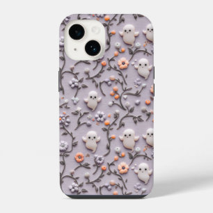Coque Pour iPhone 14 Boîtier téléphonique 3D Floral Little Ghost