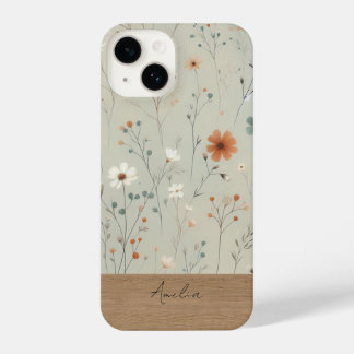 Coque Pour iPhone 14 Boîtier téléphonique fleur sauvage personnalisé