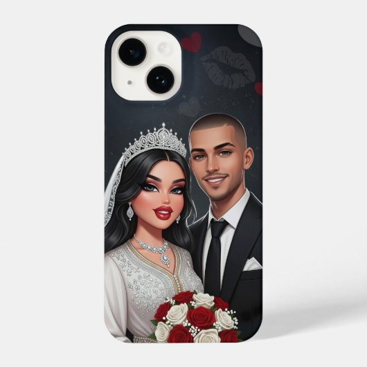 Coque Pour iPhone 14 Boîtier téléphonique personnalisé Mariage Couple (Verso)