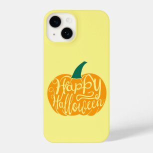 Coque Pour iPhone 14 Bonne lettre Halloween sur citrouille sculpté