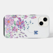 Coque Pour iPhone 14 Bordure florale et papillon (Verso Horizontal)