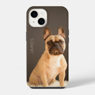Coque Pour iPhone 14 Bouledogue français Personnalisé Nom Chien