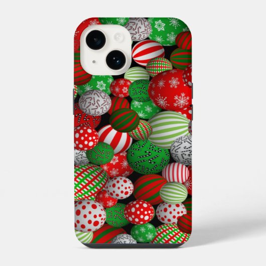 Coque Pour iPhone 14 Boules de Noël 3D (Verso)