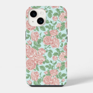 Coque Pour iPhone 14 Bouquet de jardin de roses à fleurs roses