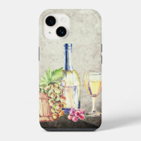Bouteille de vin, verre à vin Raisins Vignoble Cav
