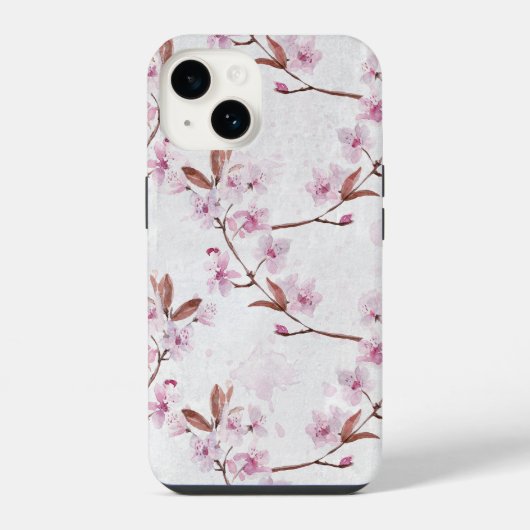 Coque Pour iPhone 14 Branches de fleurs de cerisier de printemps (Verso)