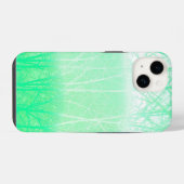Coque Pour iPhone 14 Branches de Menthe Verte Brumeuse Givrée (Verso Horizontal)