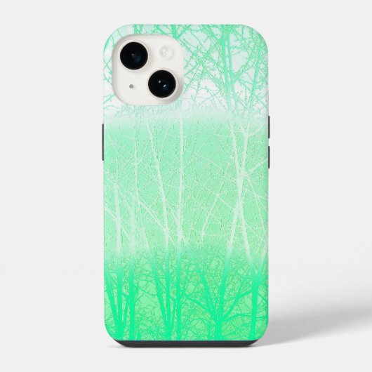 Coque Pour iPhone 14 Branches de Menthe Verte Brumeuse Givrée (Verso)