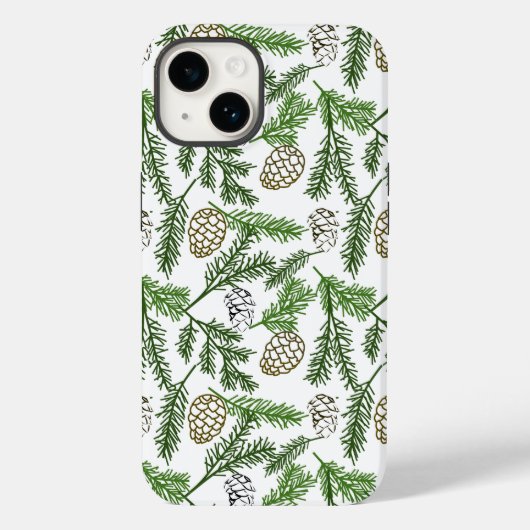 Coque Pour iPhone 14 Branches de pin Coque-Mate coque iphone (Verso)