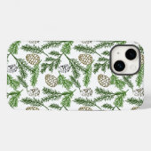 Coque Pour iPhone 14 Branches de pin Coque-Mate coque iphone (Verso (horizontal))