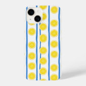 Coque Pour iPhone 14 Bright Lemon Slice & Blue Stripe Case (Verso)