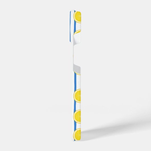 Coque Pour iPhone 14 Bright Lemon Slice & Blue Stripe Case (Côté gauche)