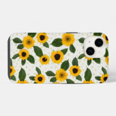 Coque Pour iPhone 14 Bright sunflower pattern (Verso Horizontal)