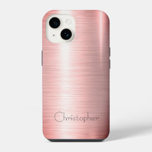 Coque Pour iPhone 14 bronze poli titane Radial et métallique 15