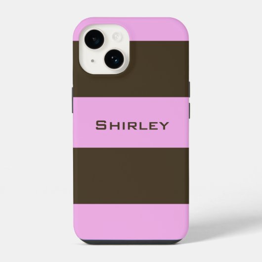 Coque Pour iPhone 14 Brown blanc rose et chocolat par STaylor (Verso)