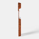 Coque Pour iPhone 14 Brown Faux Alligator Cuir Peau Monogramme de luxe (Côté gauche)