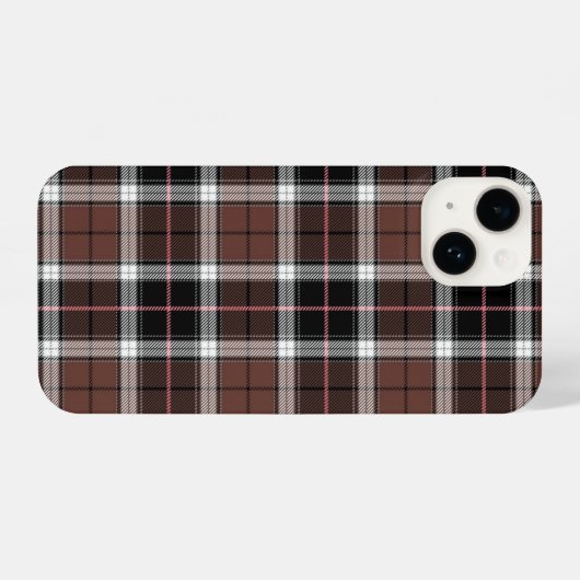 Coque Pour iPhone 14 Brown Plaid (Verso Horizontal)
