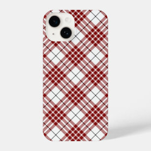 Coque Pour iPhone 14 Buchanan tartan rouge blanc plaid