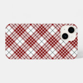 Coque Pour iPhone 14 Buchanan tartan rouge blanc plaid (Verso Horizontal)