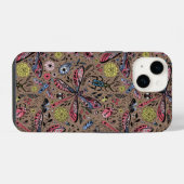 Coque Pour iPhone 14 Bugs de Doodle sur mocha brown (Verso Horizontal)