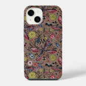 Coque Pour iPhone 14 Bugs de Doodle sur mocha brown (Verso)