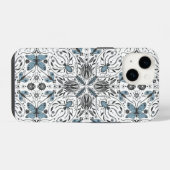 Coque Pour iPhone 14 Bugs, noirs et bleus (Verso Horizontal)