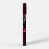Coque Pour iPhone 14 Burgundy noir or agate marbre nom script (Côté droit)