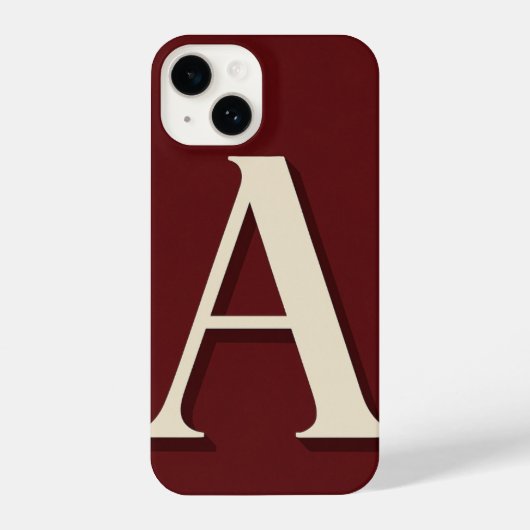 Coque Pour iPhone 14 Burgundy Phone Case with Bold Trendy (Verso)