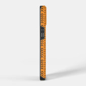 Coque Pour iPhone 14 Burnt Orange moderne Mudcloth Monogramme africain (Côté droit)
