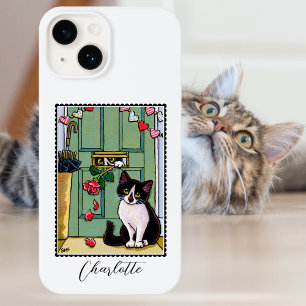 Coque Pour iPhone 14 Ça doit être l'amour Chat Mignon Nom Personnalisé