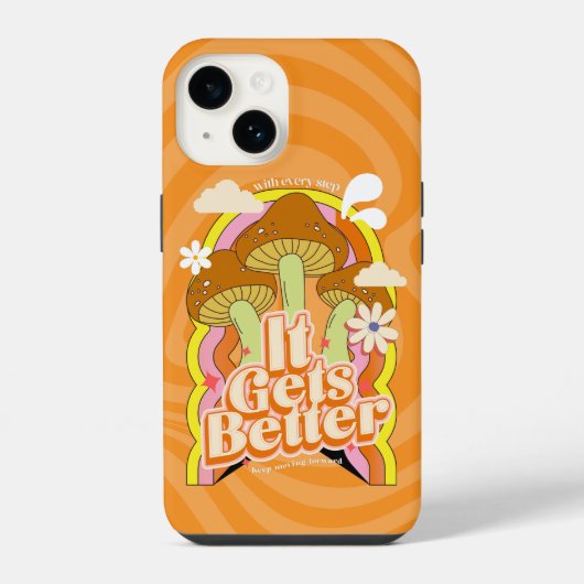 Coque Pour iPhone 14 Ça s'améliore | Rétro de bonnes vibrations et ambi (Verso)