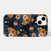 Coque Pour iPhone 14 Caché dans les roses, orange et bleu (Verso Horizontal)