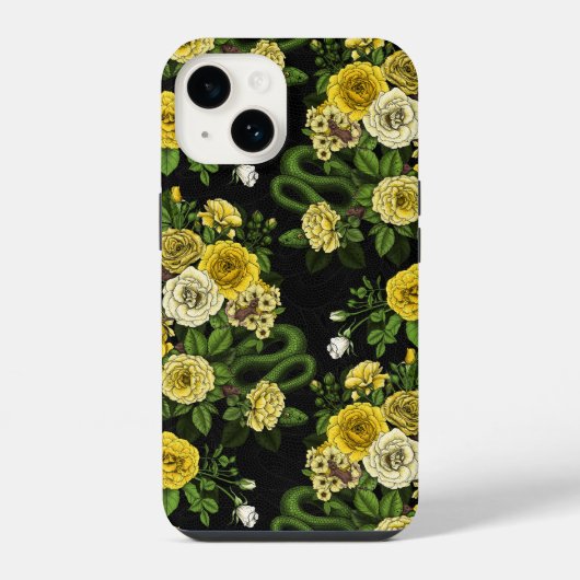 Coque Pour iPhone 14 Caché en rose, jaune et vert (Verso)