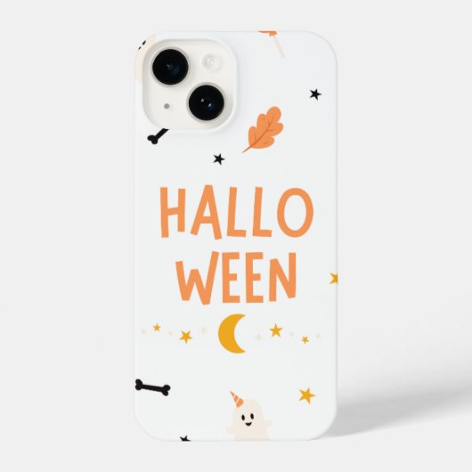Coque Pour iPhone 14 Cadeau simple noir et blanc HalloWeen (Verso)
