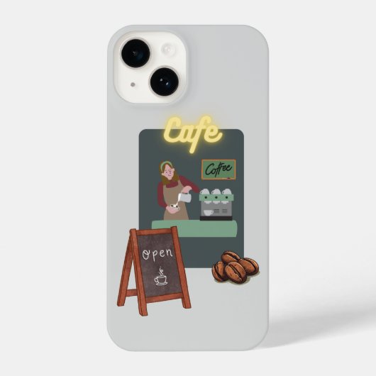 Coque Pour iPhone 14 Cafe (Verso)
