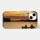 Coque Pour iPhone 14 Canoë au coucher du soleil (Verso Horizontal)