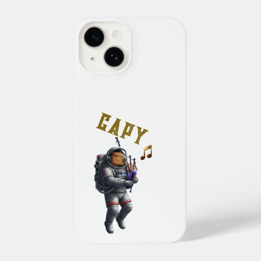 Coque Pour iPhone 14 Capybara Astronaut Bagpipes (Verso)