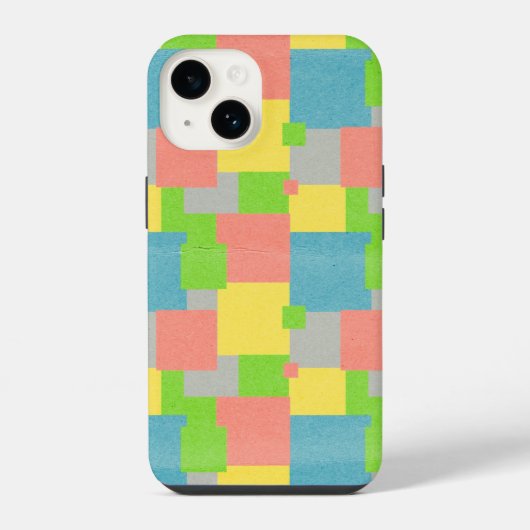 Coque Pour iPhone 14 Carré coloré (Verso)