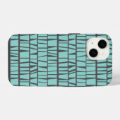 Coque Pour iPhone 14 Carreaux Bleus (Verso Horizontal)