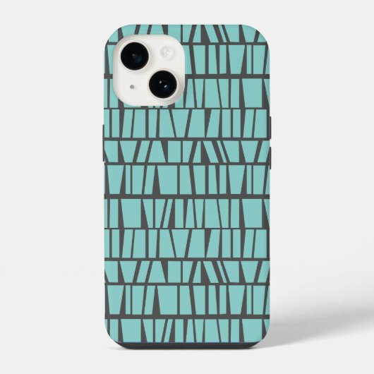 Coque Pour iPhone 14 Carreaux Bleus (Verso)
