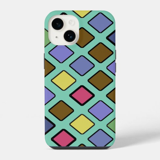 Coque Pour iPhone 14 CARRÉS DIAG mélangés (Verso)