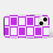 Coque Pour iPhone 14 Carrés Gras Violet Gras (Verso Horizontal)