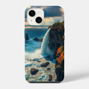 Coque Pour iPhone 14 cascade de falaise plonge gracieusement