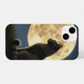 Coque Pour iPhone 14 cat and moon phone case (Verso Horizontal)