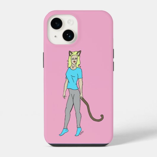 Coque Pour iPhone 14 catgirl (Verso)