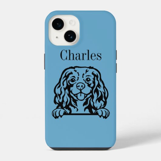 Coque Pour iPhone 14 Cavalier King Charles Spaniels (Verso)