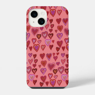 Coque Pour iPhone 14 Cent cœurs