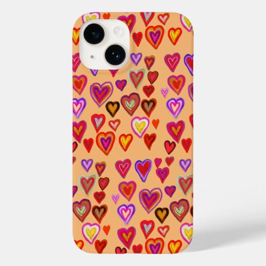 Coque Pour iPhone 14 Cent coeurs Coque-Mate coque iphone (Verso)