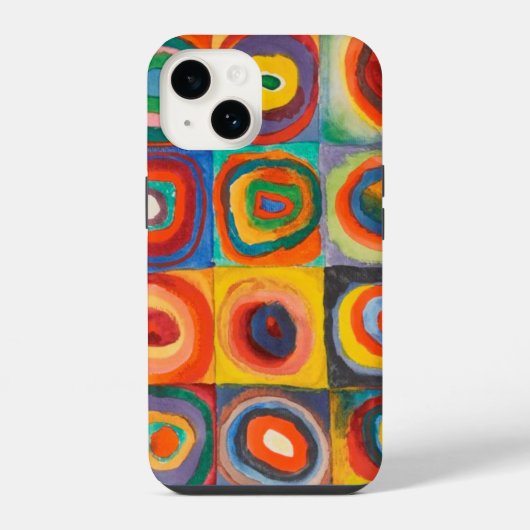 Coque Pour iPhone 14 Cercles Carré de Kandinsky (Verso)